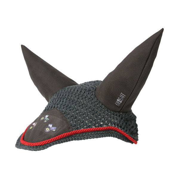 Little Knight Hästflugslöja Ponny/Cob Kolgrå/Röd Charcoal Grey/Red Pony/Cob