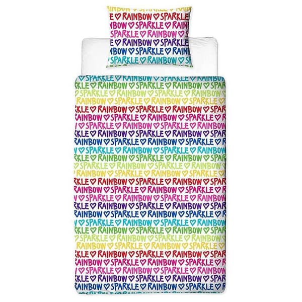 Rainbow High Glow Vändbart Påslakanset Enkelt Flerfärgat Multicoloured Single