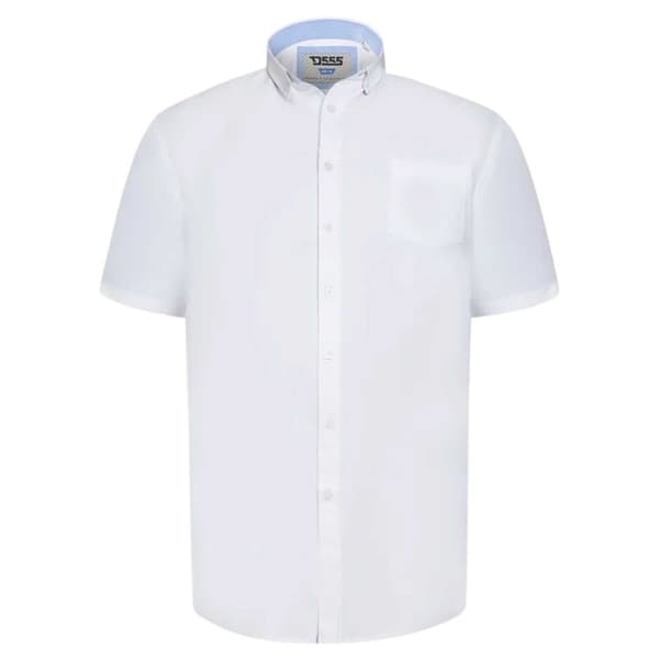 Duke Herr James D555 Hög Kortärmad Skjorta L Vit White L