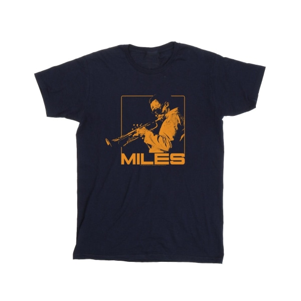 Miles Davis Dam/Dam Orange Square Cotton Boyfriend T-Shir Navy Blue 5XL