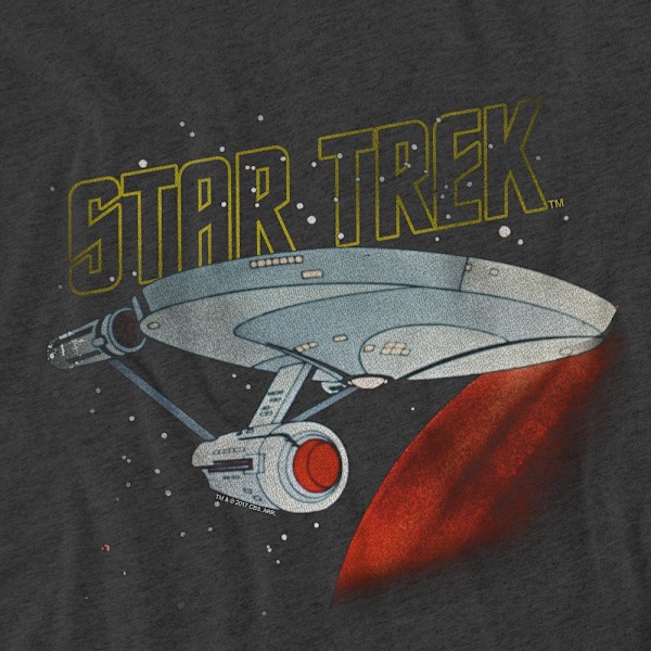 Star Trek Unisex Vuxen Enterprise Retro T-Shirt L Gråmelerad Charcoal L