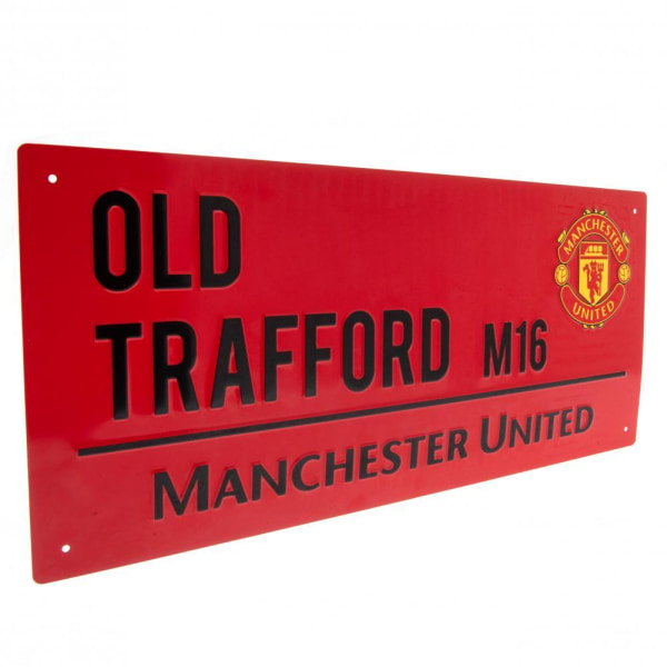 Manchester United FC Street Sign One Size Röd/Svart Red/Black One Size