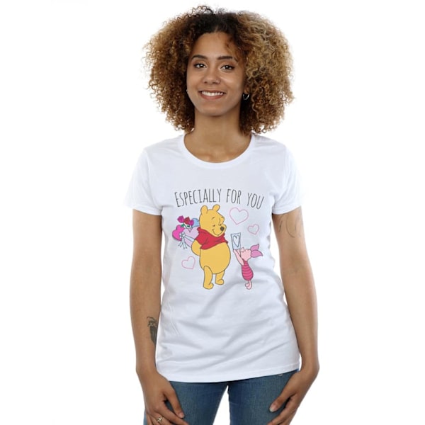 Disney Dam/Dam Winnie The Pooh Piglet Alla Hjärtans Dag Present Bomull T-shirt M Vit White M