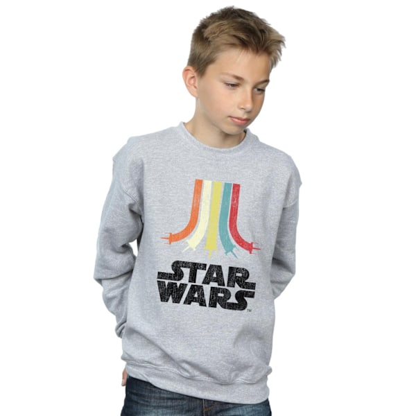 Star Wars Retro Rainbow Sweatshirt för pojkar 12-13 år Sports Grey Sports Grey 12-13 Years