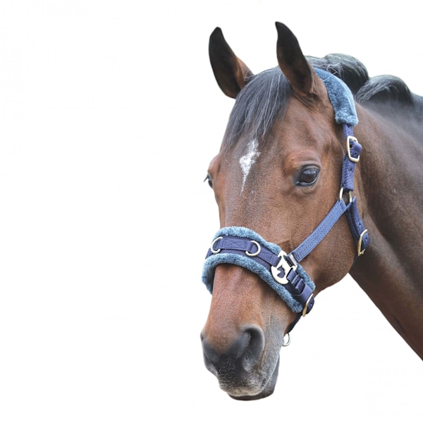 Shires Fleece Lined Plush Horse Lunge Cavesson X Full Navy Navy X Full