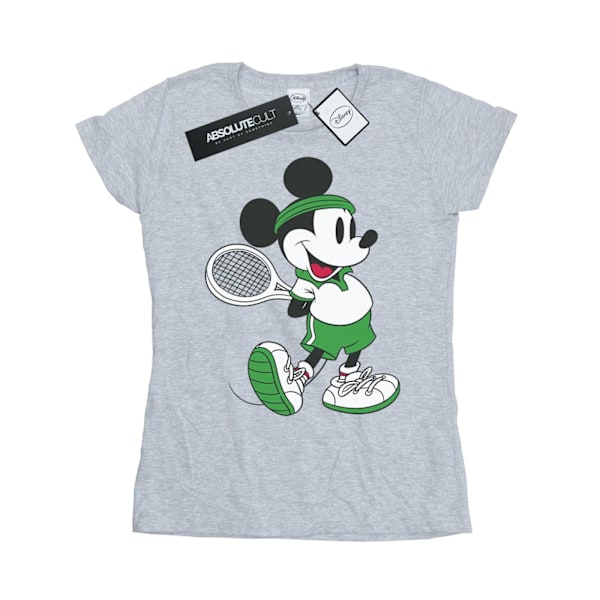 Disney Dam/Kvinnor Mickey Mouse Tennis Bomull T-shirt S Sport Sports Grey S