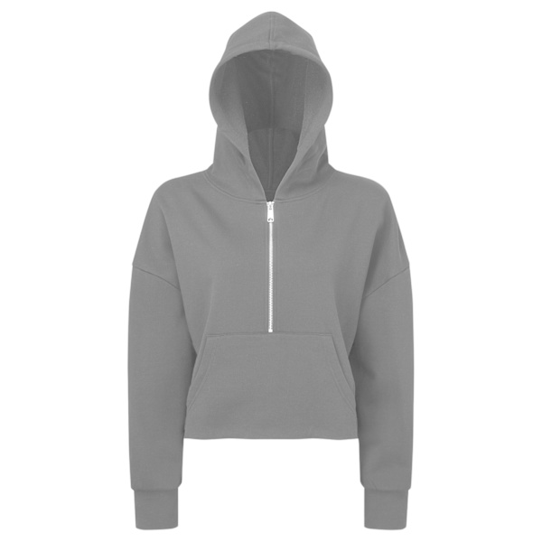 TriDri Dam/Dam Half Zip Hoodie 14 UK - 16 UK Heather Grey Heather Grey 14 UK - 16 UK