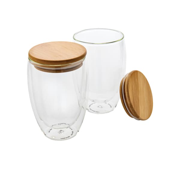 XD Collection Dubbelvägg 350ml Bambuglas (2-pack) One Si Transparent One Size