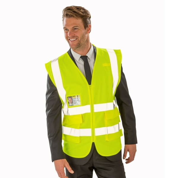 SAFE-GUARD by Result Herr Executive Cool Mesh Säkerhetsväst L Flu Fluorescent Yellow L