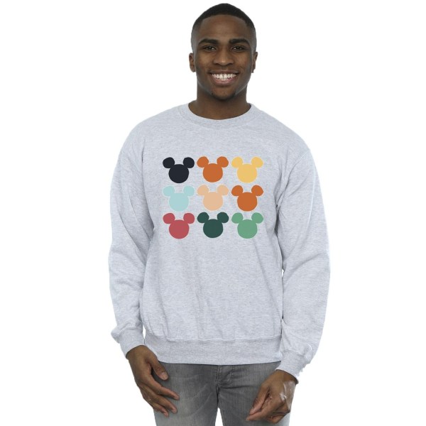 Disney Mens Mickey Mouse Heads Square Sweatshirt S Sports Grey Sports Grey S