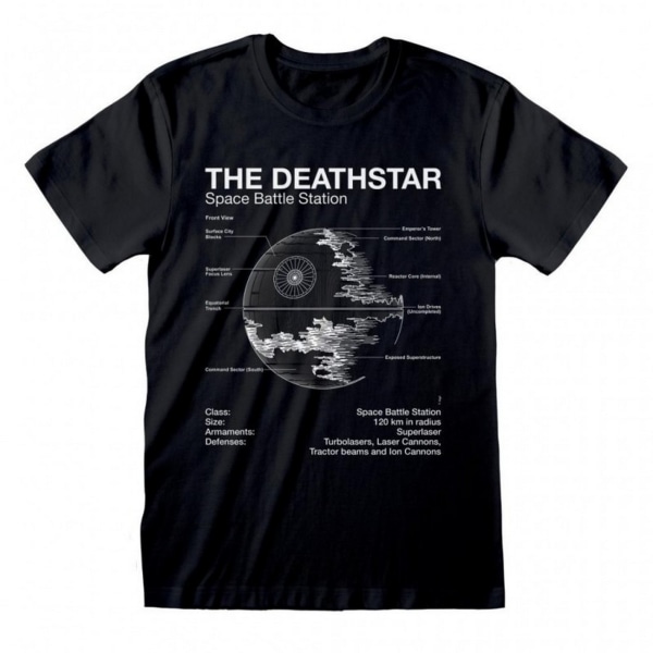 Star Wars Unisex Adult Death Star T-shirt XL Svart Black XL