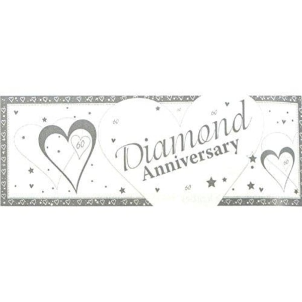 Kreativ fest Discon diamant jubileumsbanderoll en storlek vit White/Grey One Size