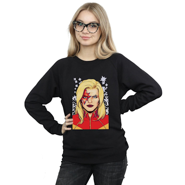 Marvel Dam/Kvinnor Captain Marvel Glam Sweatshirt XXL Svart Black XXL