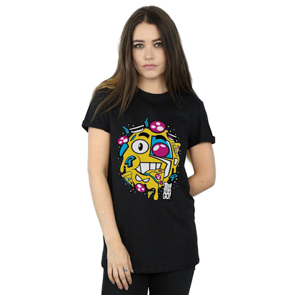 DC Comics Dam/Kvinnor Teen Titans Go Pizza Face Bomull Pojkvän Black XXL