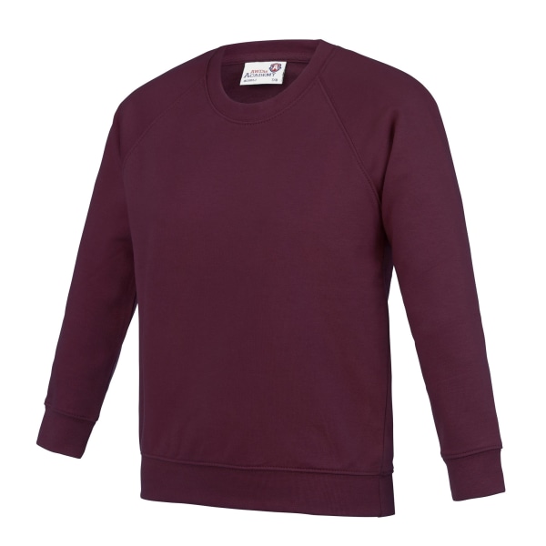 AWDis Academy barn/barn raglan skoltröja med rund hals Burgundy 11-12 Years