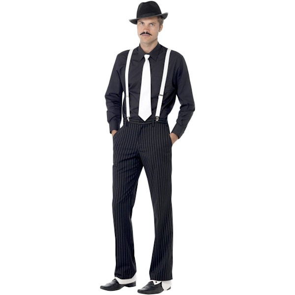 Smiffys Gangster Kostym Tillbehör Set Herr One Size Svart/Vit Black/White One Size