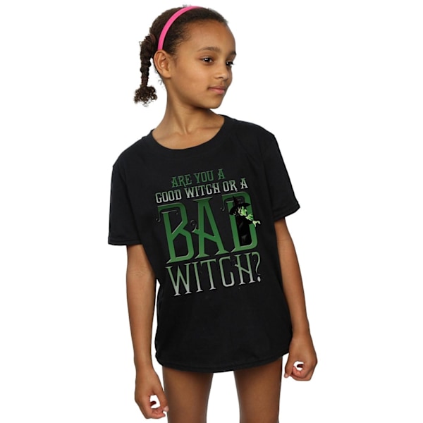 Trollkarlen från Oz flickor goda häxan onda häxan bomull T-shirt 7-8 Black 7-8 Years