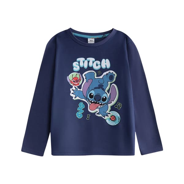 Lilo & Stitch Pojkar Stitch & Angel Lång Pyjamas Set 7-8 År Blå Blue 7-8 Years