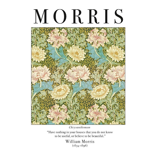 William Morris Chrysanthemum Print 40cm x 30cm Multifärgad Multicoloured 40cm x 30cm
