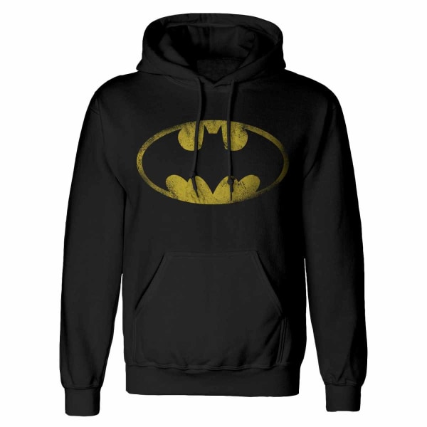 Batman Unisex Adult Logo Hoodie S Svart/Gul Black/Yellow S