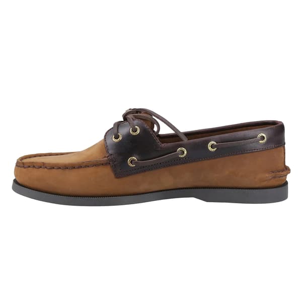 Sperry Herr Autentiska 2 Läder Båtskor 8.5 UK Brun Combo Brown Combo 8.5 UK