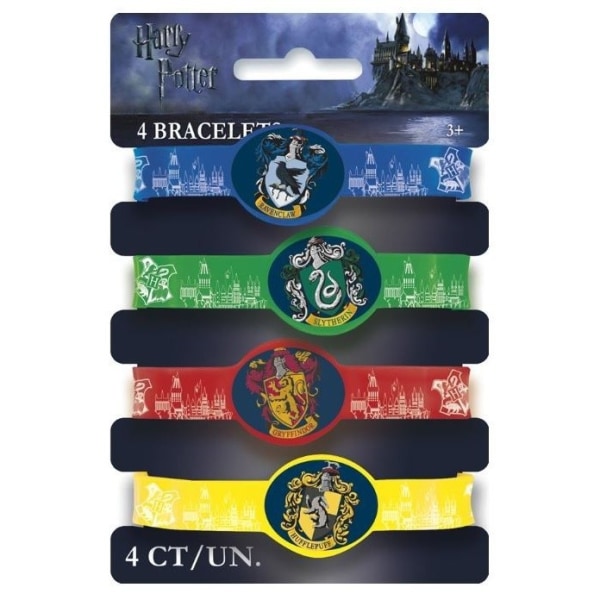 Harry Potter House Crest Stretch Armband (Pack of 4) One Size Multicoloured One Size