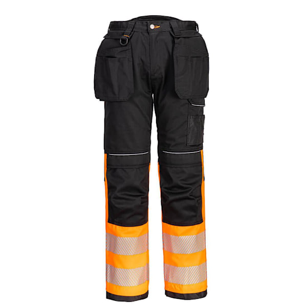 Portwest Herr PW3 Hi-Vis Holster Fickbyxor 41R Orange/Svart Orange/Black 41R