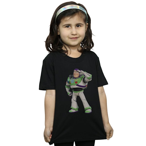Disney Flickor Toy Story Buzz Lightyear Stående Bomulls T-Shirt 5 Black 5-6 Years