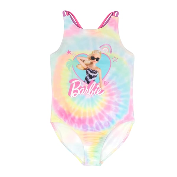 Barbie Flickor Tie Dye Enstyck Badkläder 7-8 År Rosa/Blå/Gul Pink/Blue/Yellow 7-8 Years