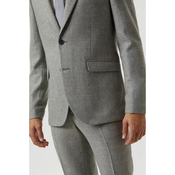 Burton Mens Crosshatch Tweed Enkelknäppt Slim Suit Jacka 3 Grey 36R