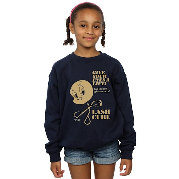 Looney Tunes Girls Tweety Pie Lash Curl Sweatshirt 5-6 år Marinblå Navy Blue 5-6 Years