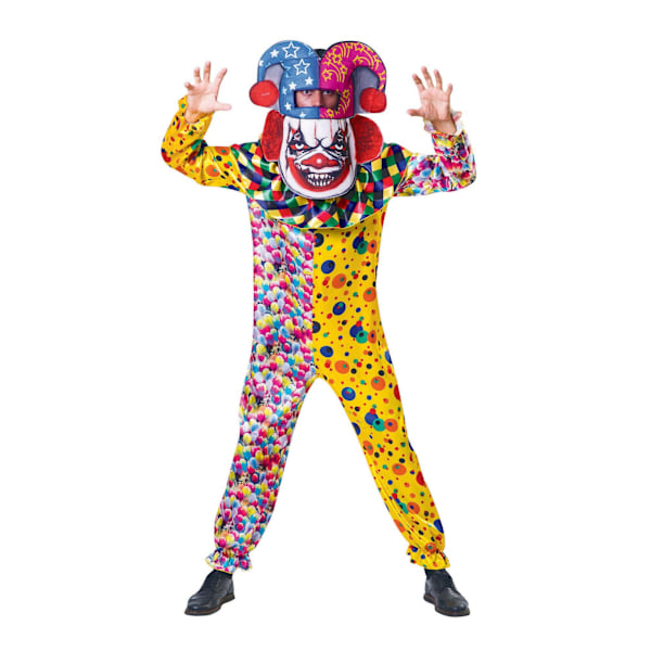 Bristol Novelty Unisex Storhuvud Clown Kostym En Storlek Flerfärgad Multicoloured One Size