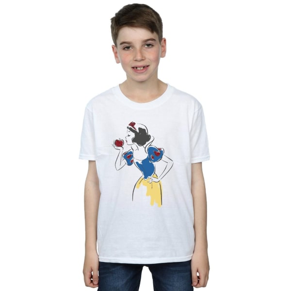 Disney Princess Boys Snow White Apple Glitter T-Shirt 7-8 år White 7-8 Years
