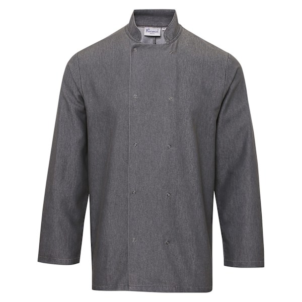 Premier Unisex Vuxen Wrap Over Långärmad Kockjacka M Grå Grey Denim M