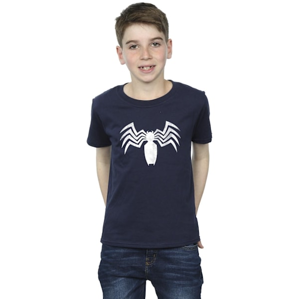 Marvel Boys Venom Spider Logo Emblem T-shirt 7-8 år Marinblå Navy Blue 7-8 Years