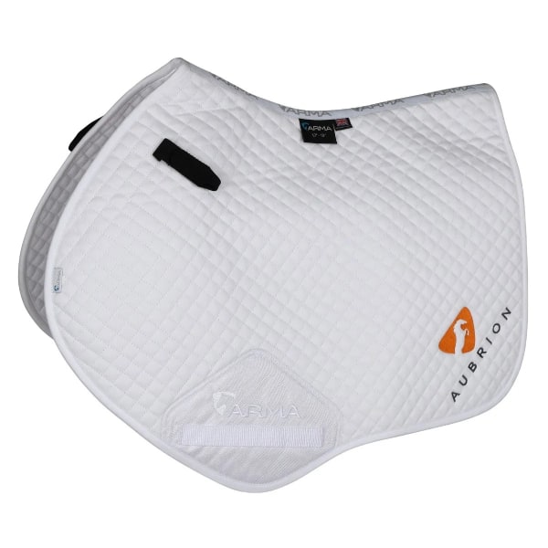ARMA Aubrion Logo Horse Jumping Sadelpad 17in - 18in White White 17in - 18in