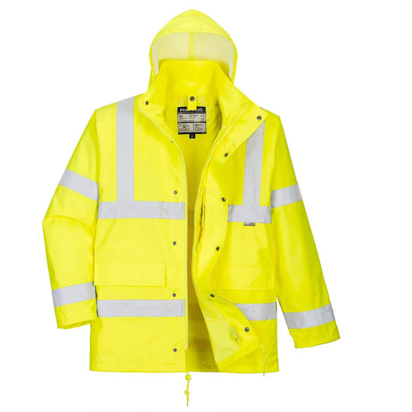 Portwest Hi-Vis 4-i-1 Trafikjacka för män 4XL Gul Yellow 4XL