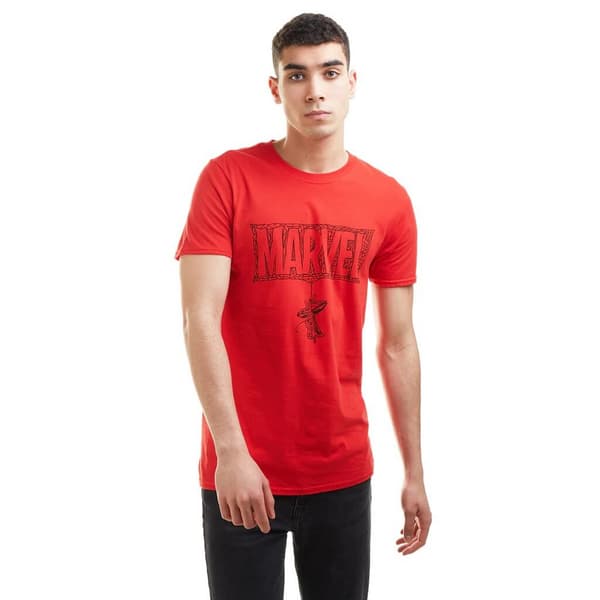 Spider-Man herr Web Logo T-shirt M röd Red M