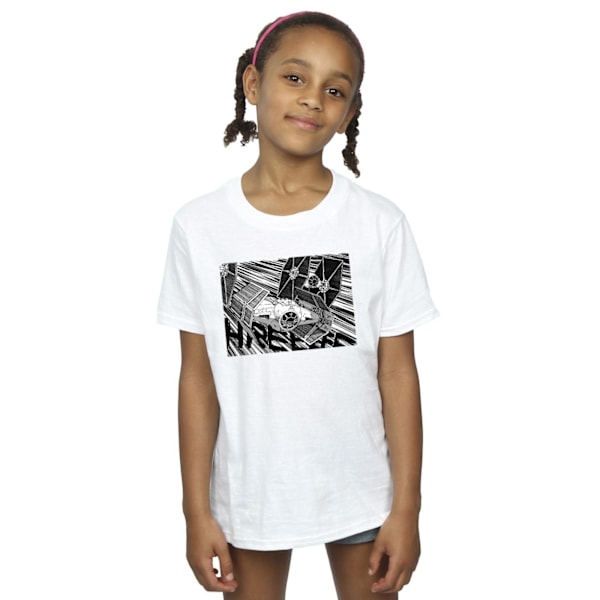 Star Wars Girls Anime Plane Bomull T-shirt 5-6 år Vit White 5-6 Years