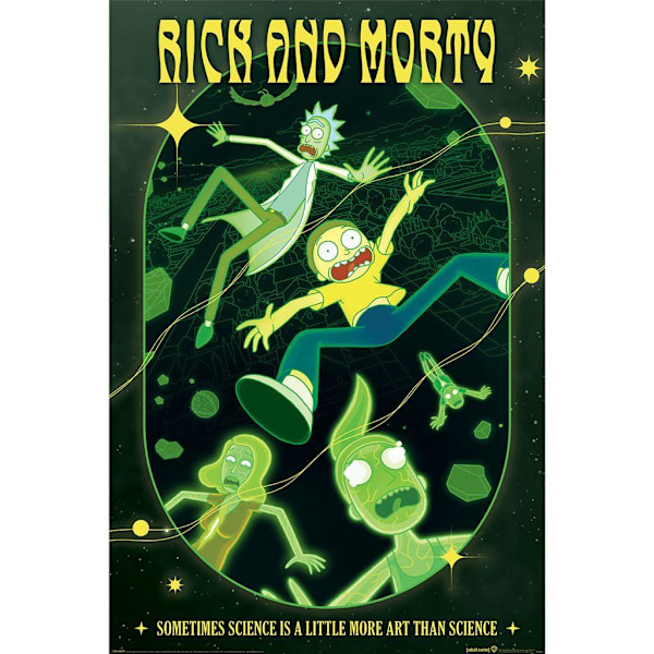 Rick And Morty Rave Rickrival Maxi Poster 91,5 cm x 61 cm x 0,12 cm Multicoloured 91.5cm x 61cm x 0.12cm
