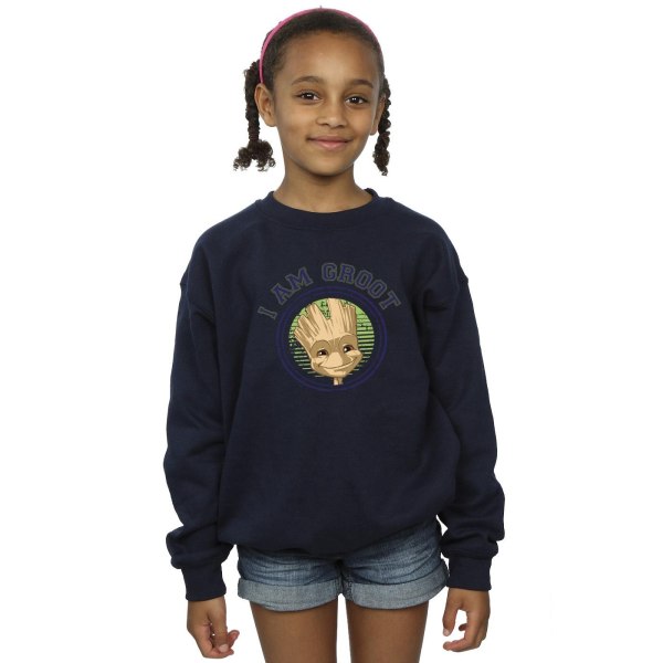 Guardians Of The Galaxy Girls Groot Varsity Sweatshirt 3-4 år Navy Blue 3-4 Years