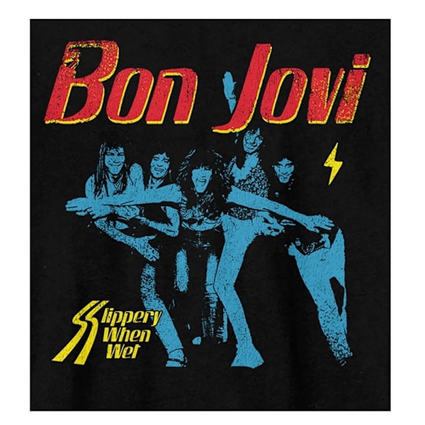 Amplified Unisex Vuxen Slippery When Wet Bon Jovi T-shirt L Svart Black L