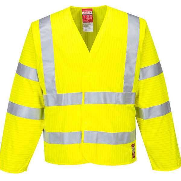 Portwest herr flamskyddad Hi-Vis jacka L-XL gul Yellow L-XL