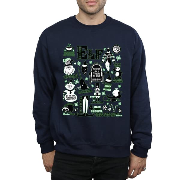 Elf Herr Infografisk Poster Sweatshirt M Marinblå Navy Blue M