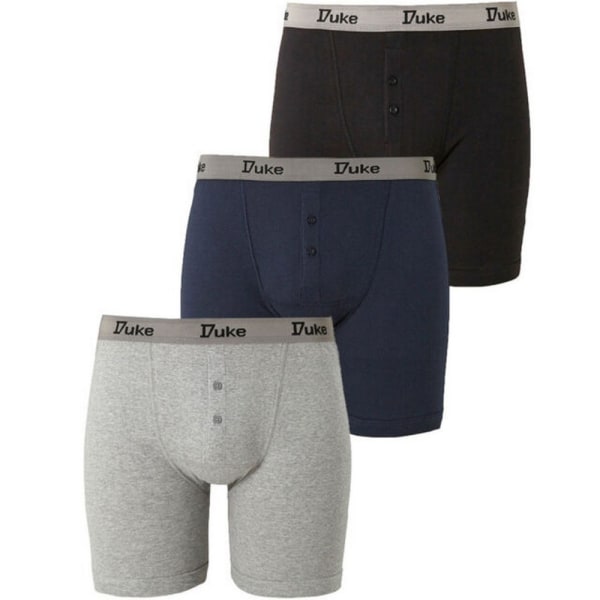 D555 London Herr Driver Kingsize Boxer i bomull (paket med 3 Black/Grey/Navy 5XL