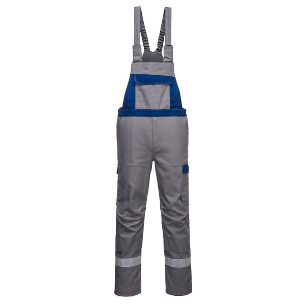 Portwest Herr Bizflame Ultra Two Tone Bib And Brace Trouser L R Grey L R