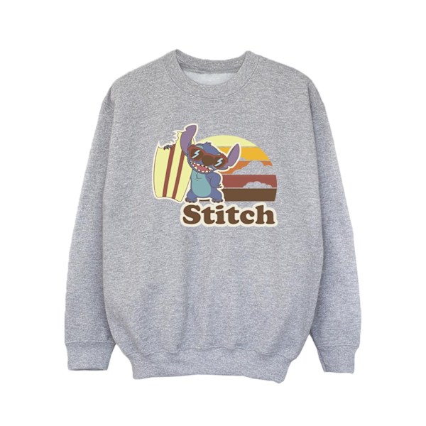 Disney Girls Lilo And Stitch Bitten Surfboard Sweatshirt 7-8 Ye Sports Grey 7-8 Years