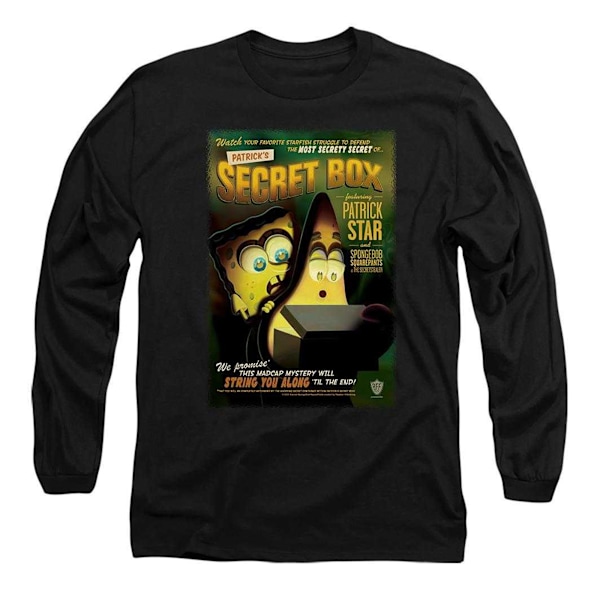 SvampBob Fyrkant Unisex Vuxen Patrick's Hemliga Låda T-Shirt Black XL