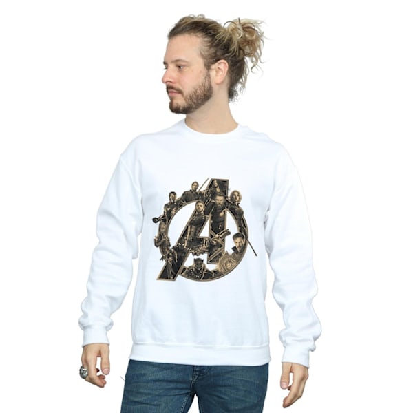 Avengers Infinity War Herr Logotyp Sweatshirt M Vit White M