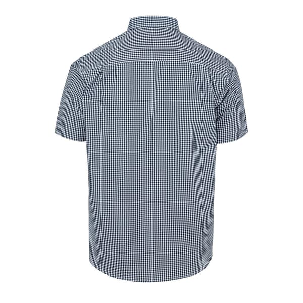 Fabric Herrskjorta Gingham Poplin Kortärmad XL Marinblå Navy XL
